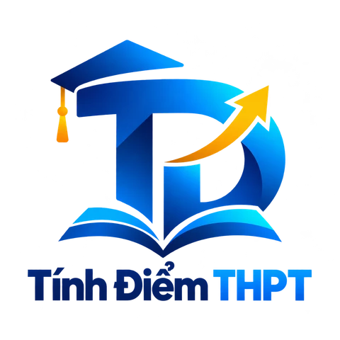 Logo Tính Điểm THPT với biểu tượng mũ tốt nghiệp và sách mở